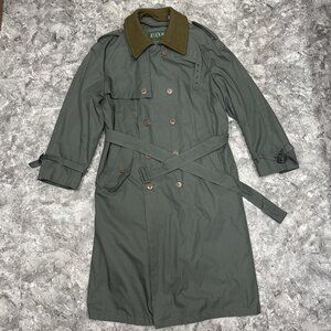 Vintage Trench Coat Made In Poland R40 Zip Out Liner Removal Collar Wool Collar